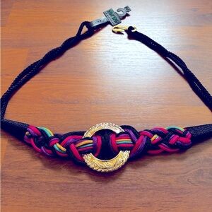 Multicolor Vintage Braided Women's Belt with Gold Accent Retro 80’s NWT …